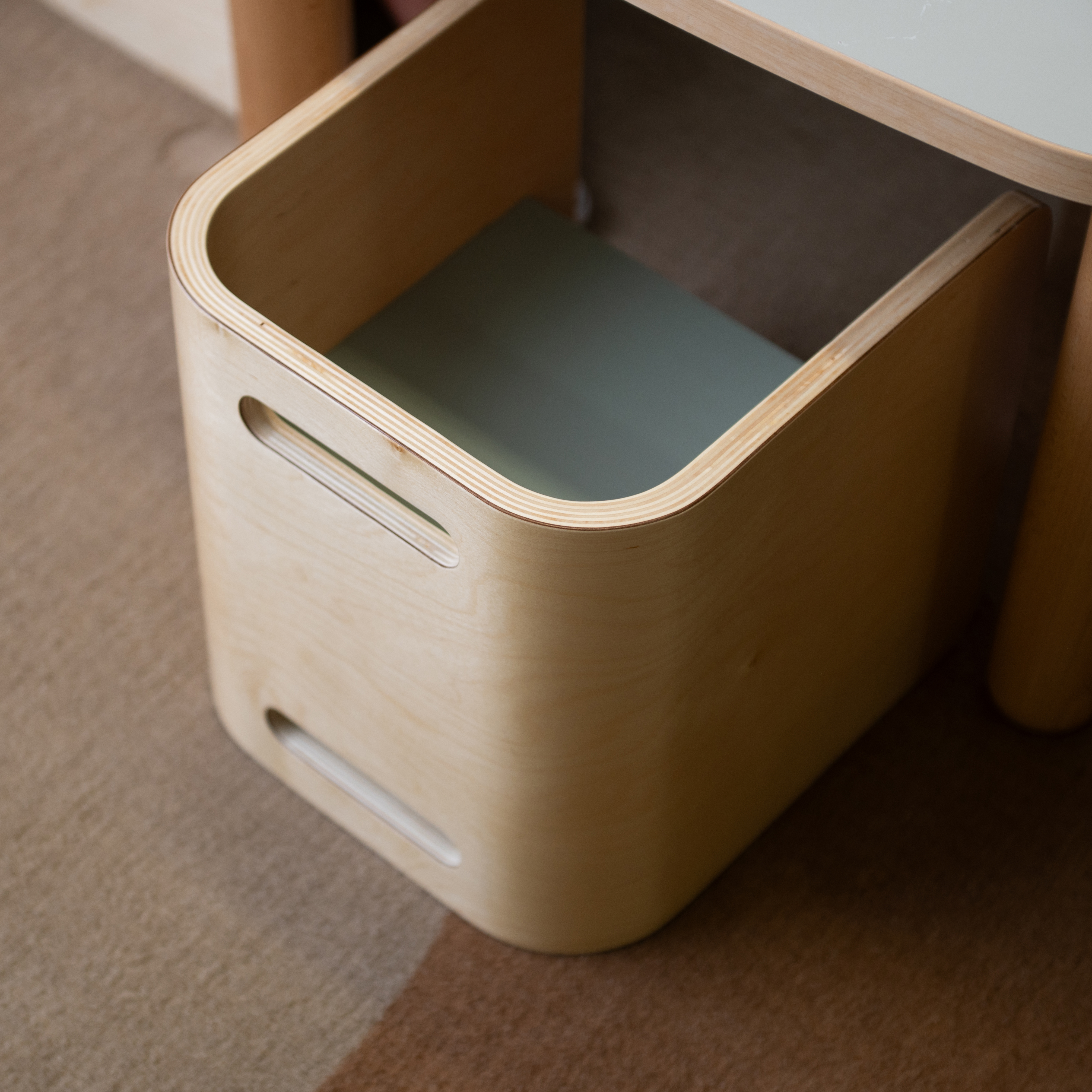 Two Toned Poppet Chair 15cm - Birch / Bay Green - Step4 Poppet Nursery Chair 15cm - Two Toned - Bay Green