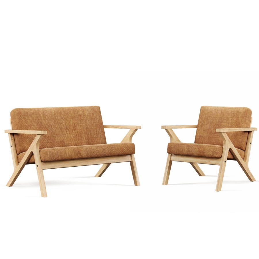 Luna Sofa Setting - Golden Ochre  (2pcs)