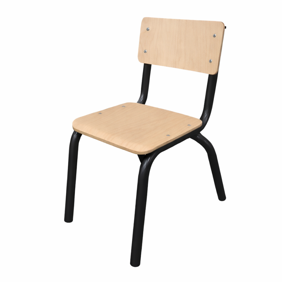 Classic Natural Chair Black Frame