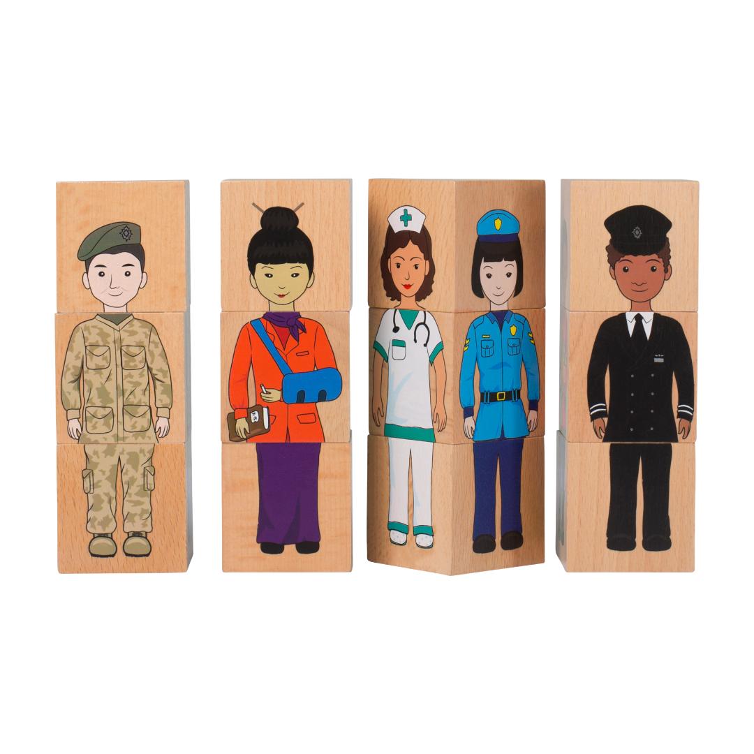 Occupations Mix n Match Wooden Blocks - Step4 Occupations Mix n Match Wooden Blocks