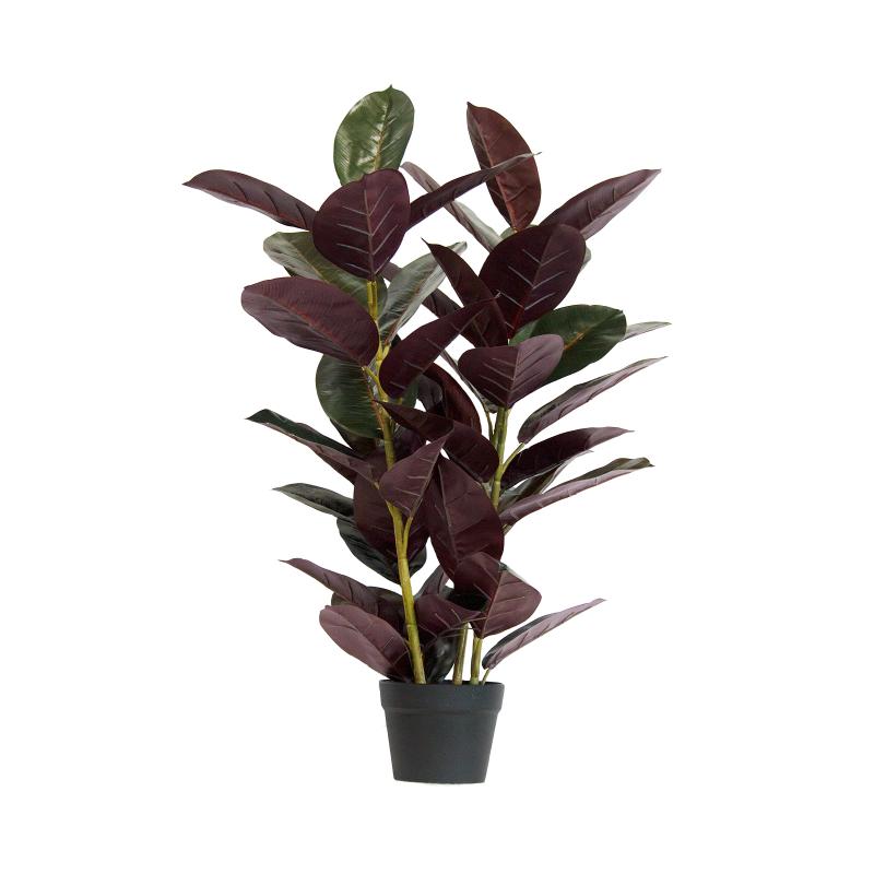 Artificial Burgundy Rubber Plant - 90cm