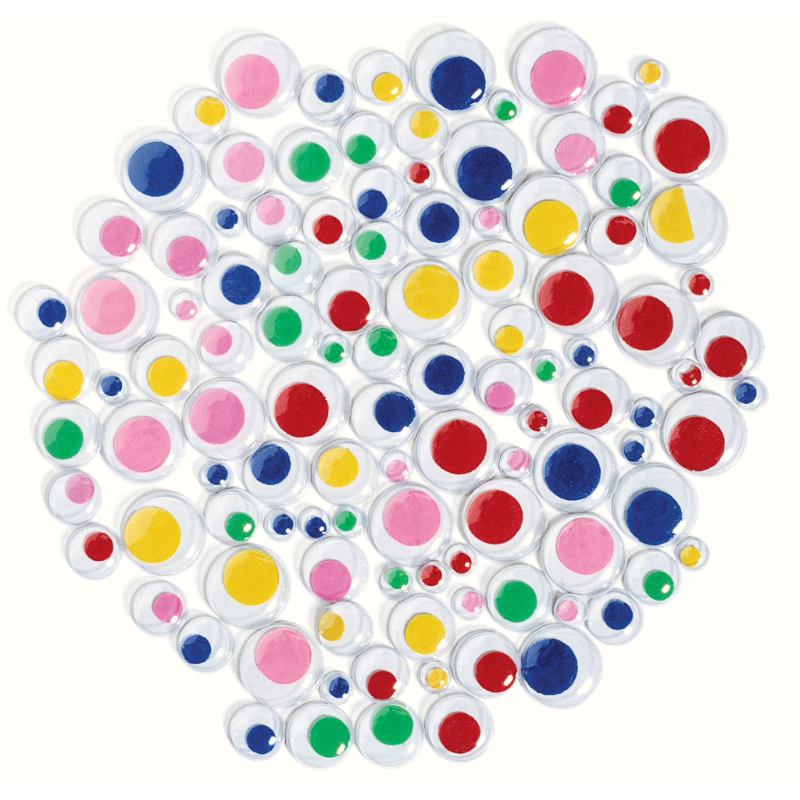 Coloured Self-Adhesive Wiggly Eyes (100pcs)