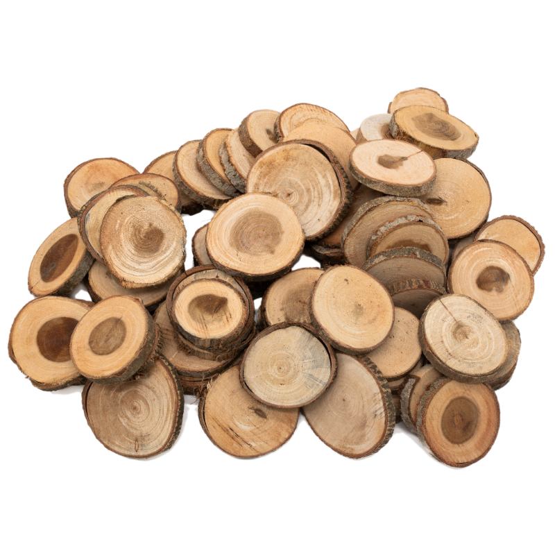 Unfinished Wood Log Small Slices (1kg)
