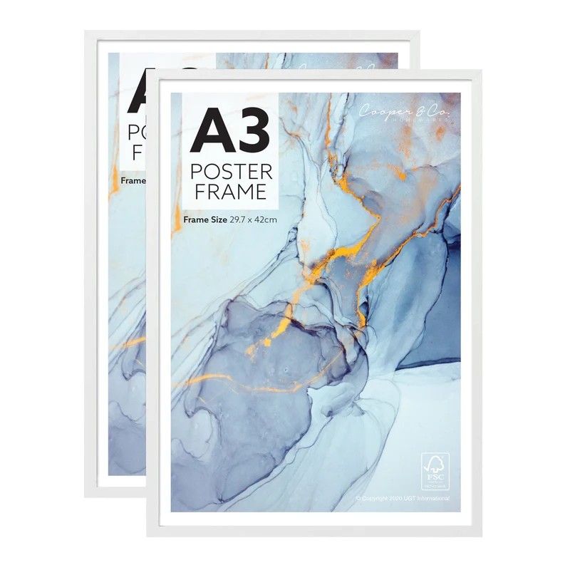 Poster Frame A3 - White (2pcs)